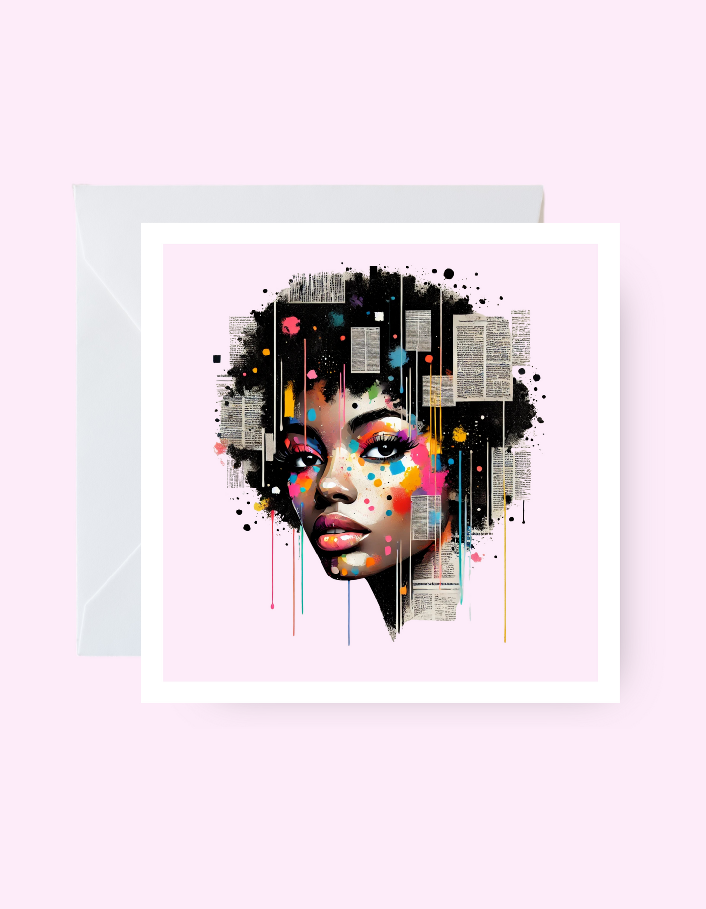 Modern Art Black Woman Card