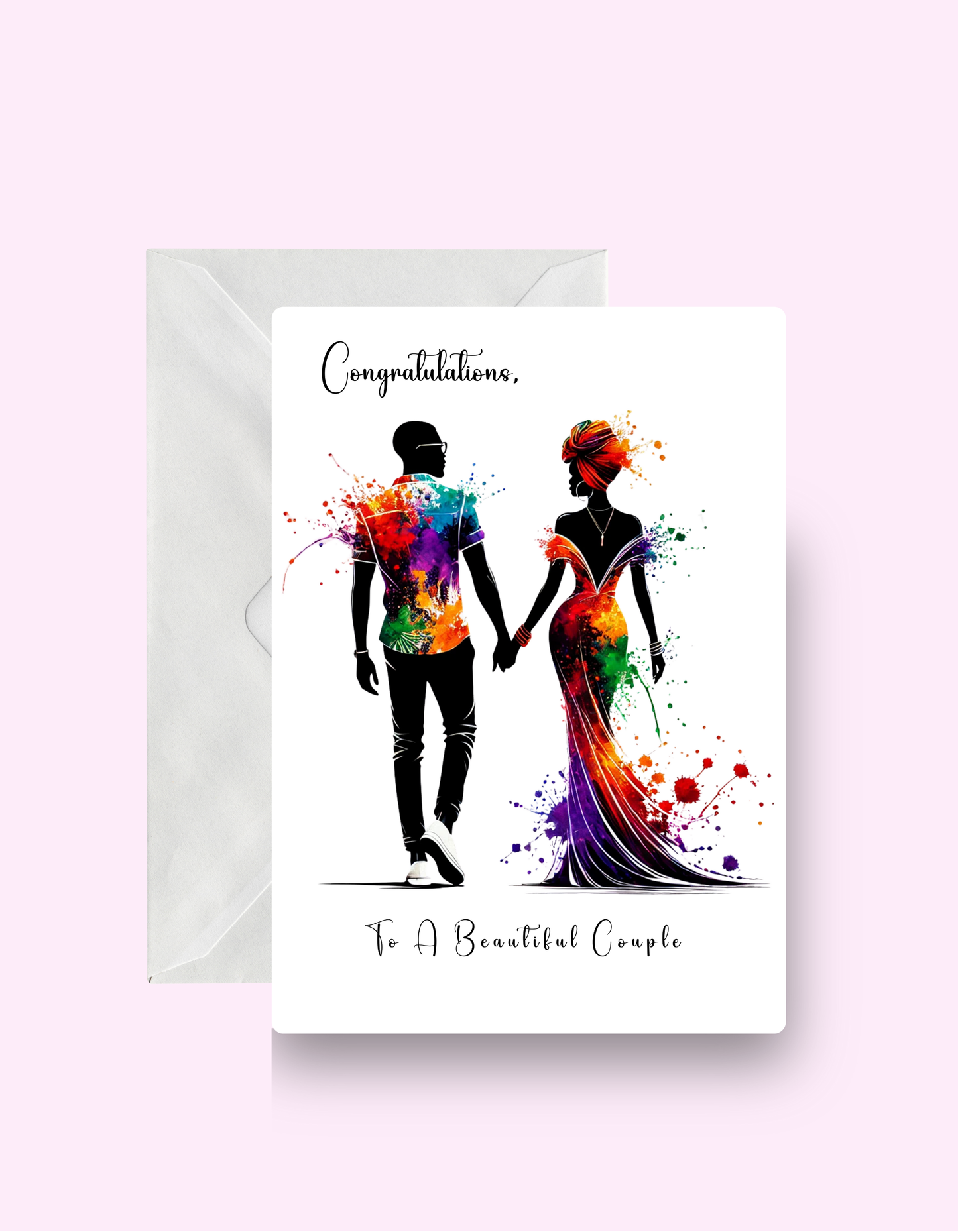 Afro Couple Celebration Card