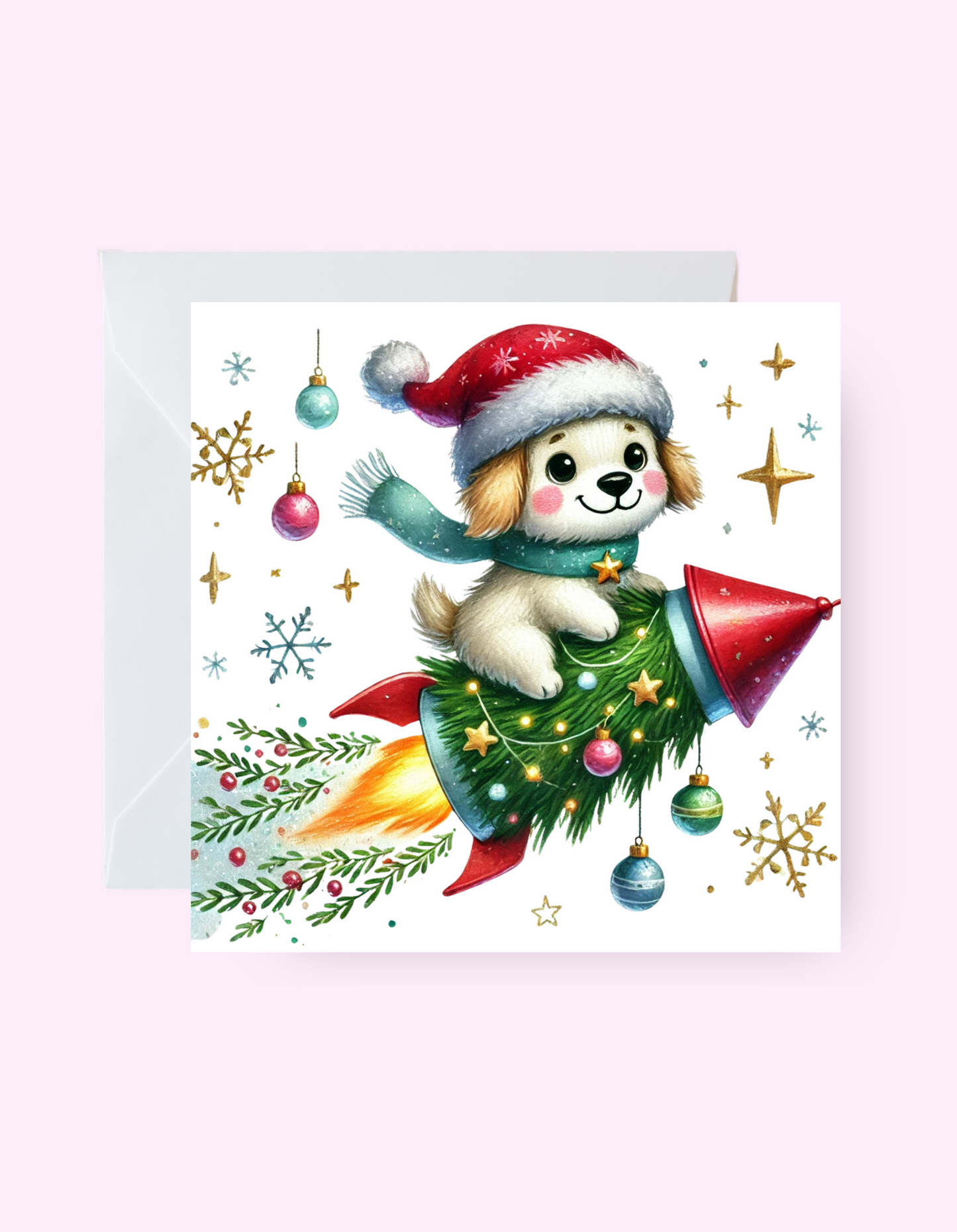 Adorable Pup Christmas Card
