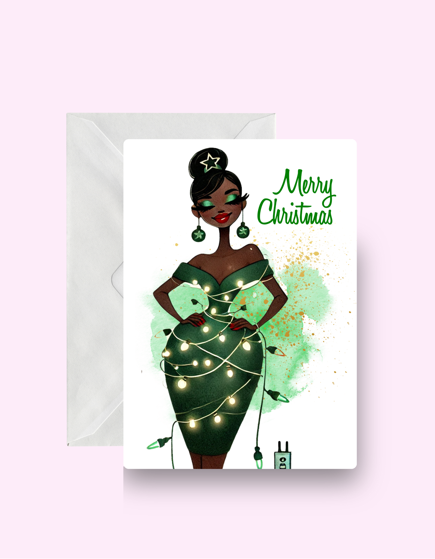 Black Woman Style Christmas Card