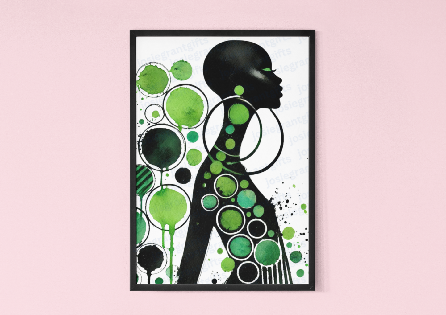 Green African Print