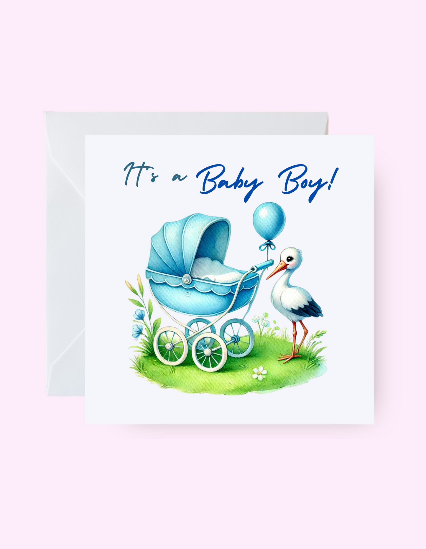 Stork Baby Boy Card