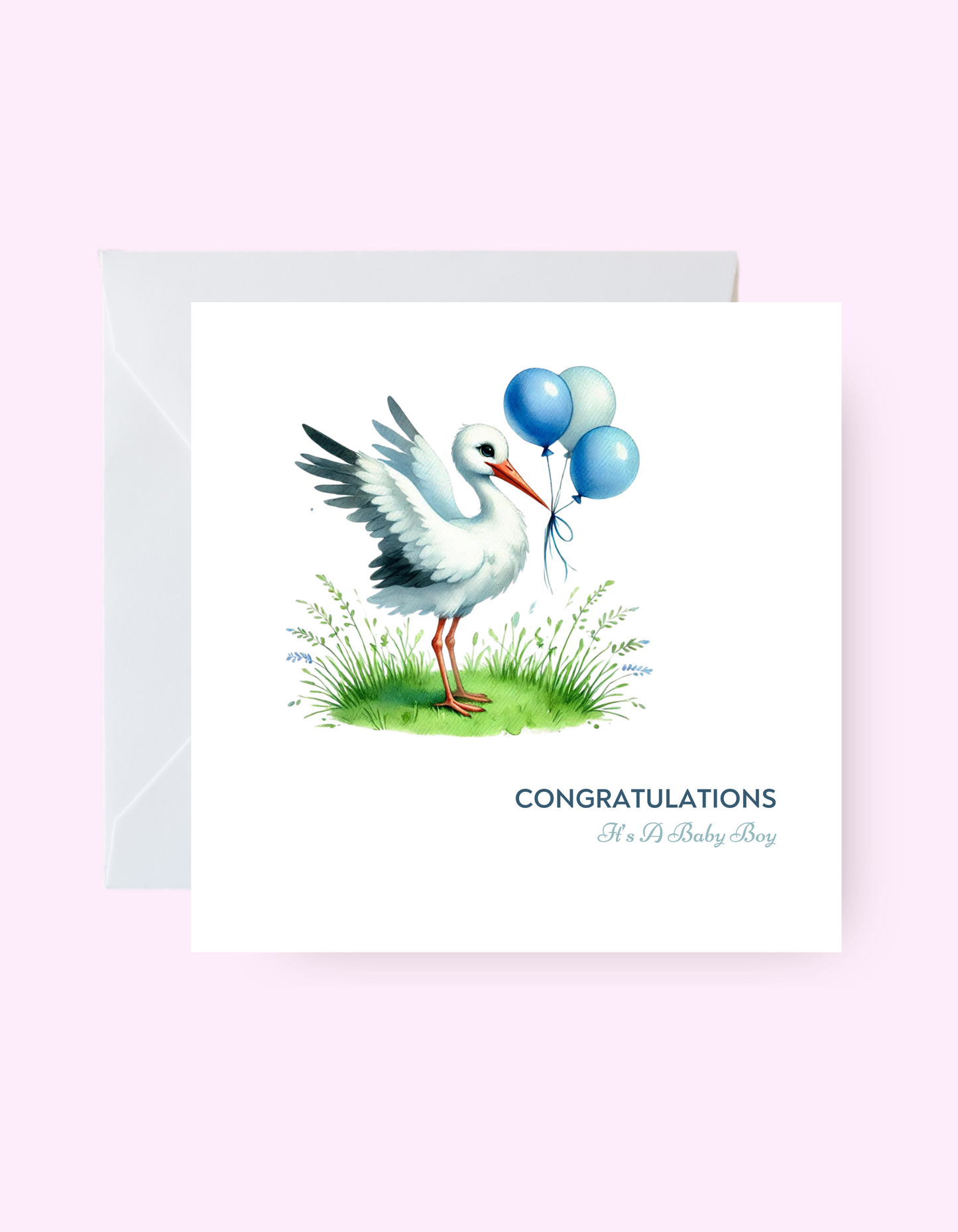 Congratulations Stork Boy Card