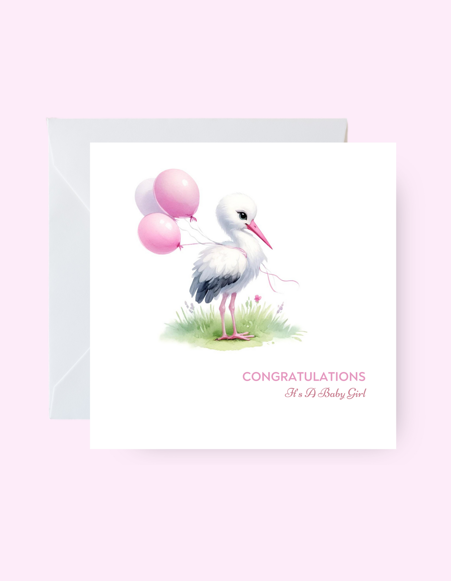 Congratulations Stork Girl Card