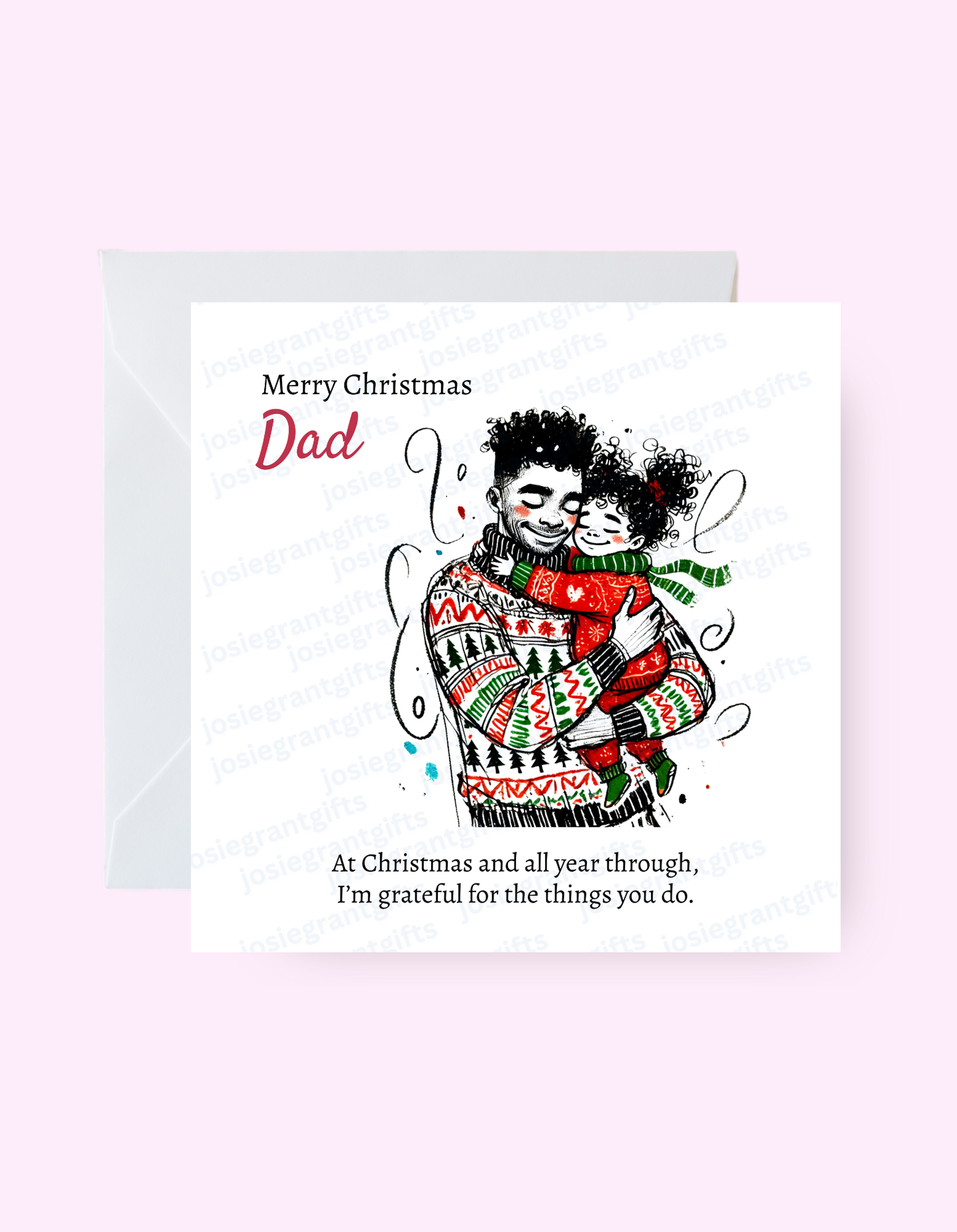 Daddy Daughter Christmas Card