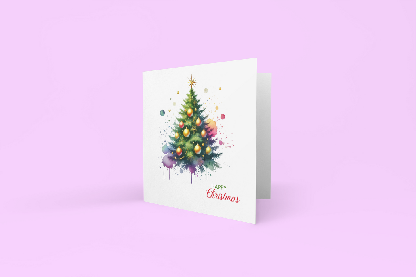 Golden Christmas Tree Card