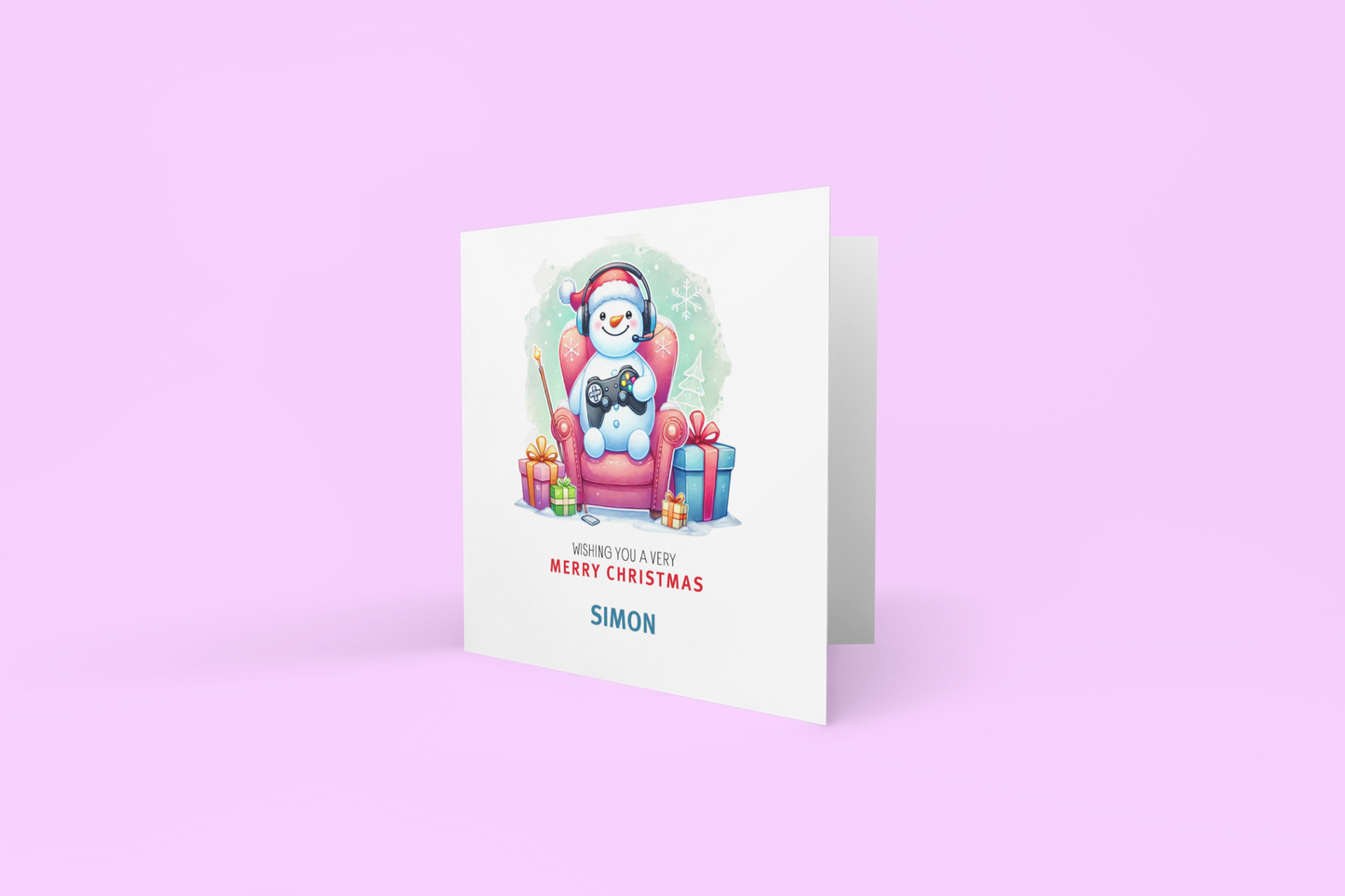 Gaming Snowman Card