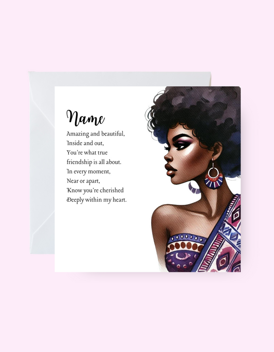 Personalised Afro Birthday Card 2