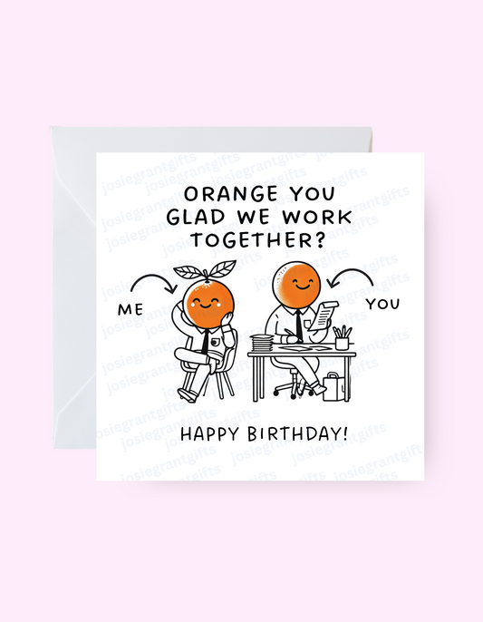 Orange Glad Colleague Card