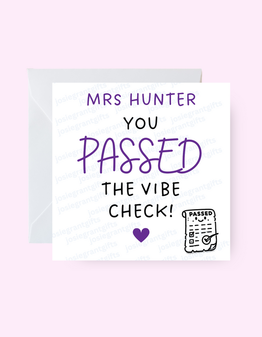 You Passed Card