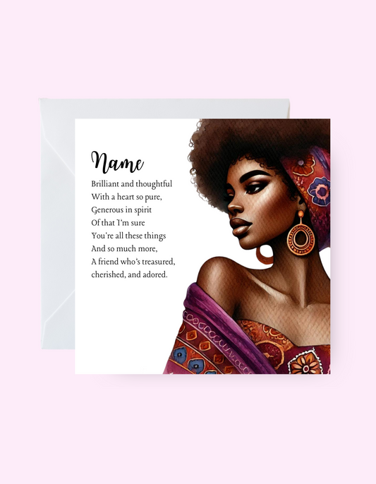 Personalised Afro Birthday Card