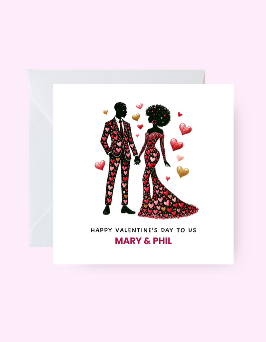 Custom Black Love Valentines Card