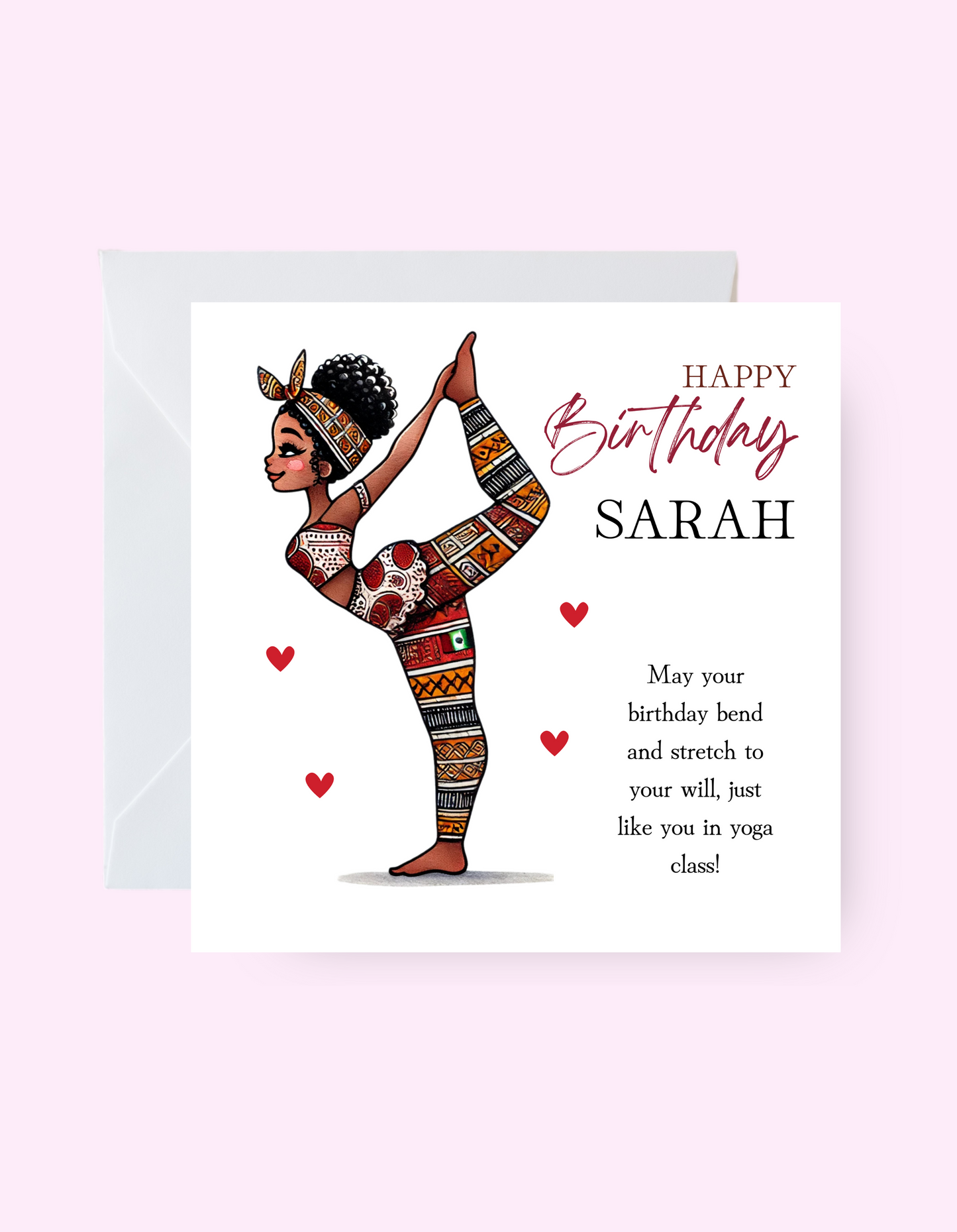 Custom Yoga Birthday Card