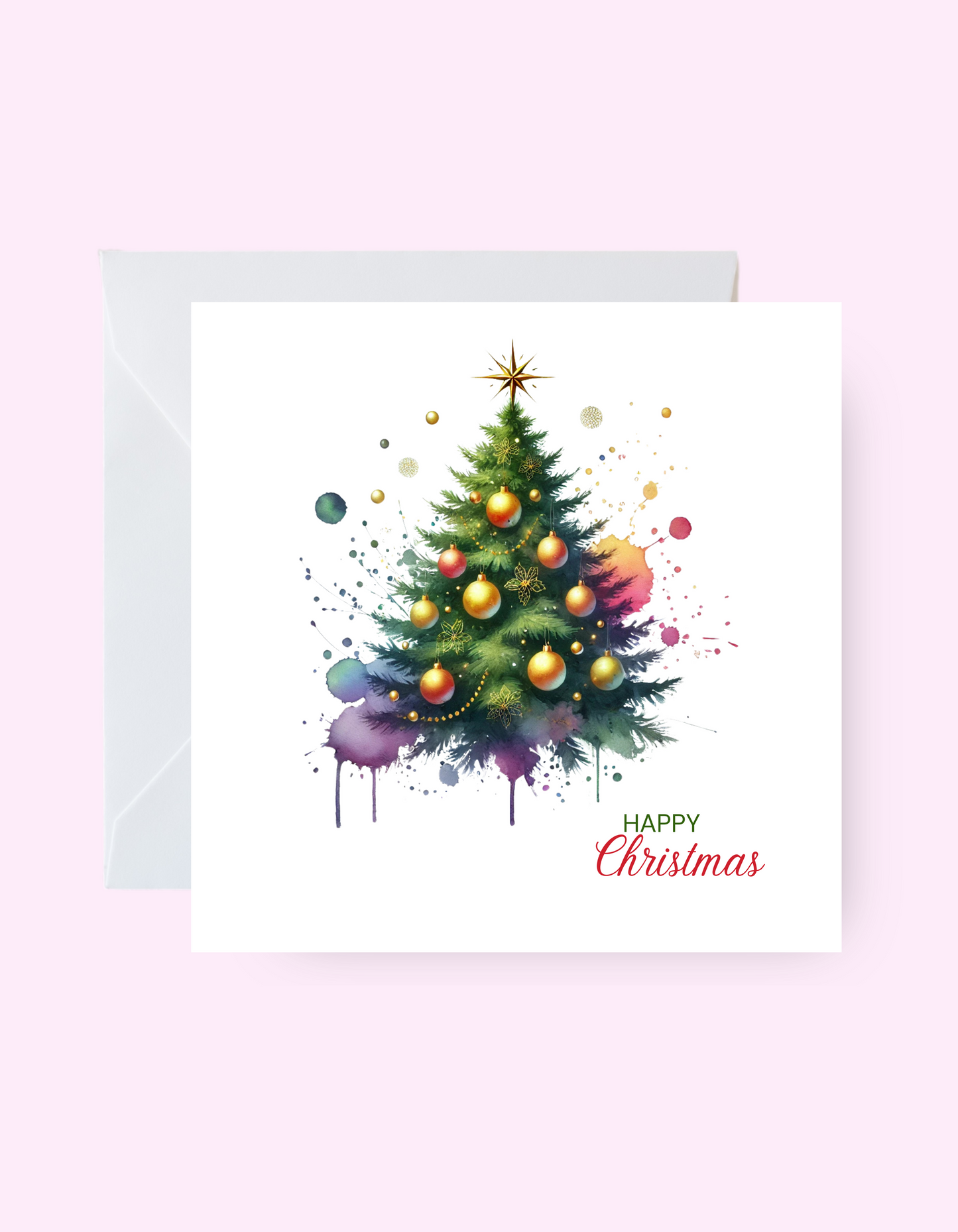 Golden Christmas Tree Card