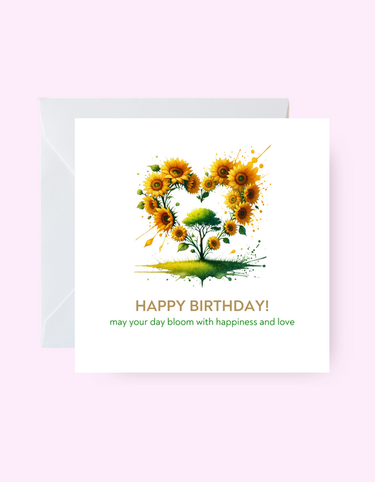 Sunflower Love Birthday Card