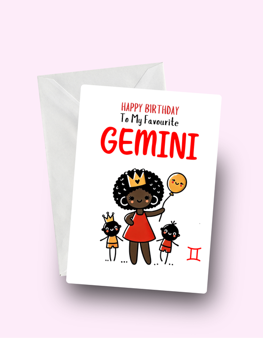 Gemini Birthday Card