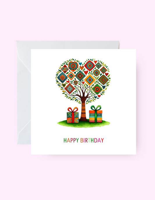 African Tree Birthday Card