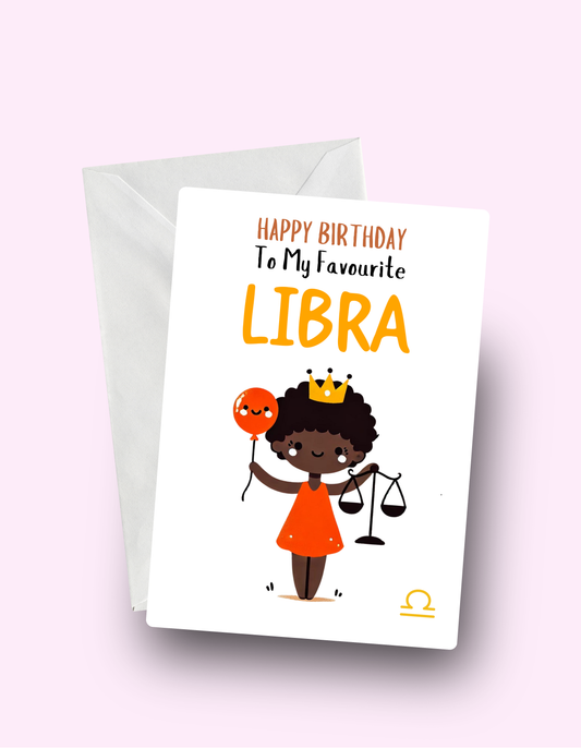 Libra Birthday Card