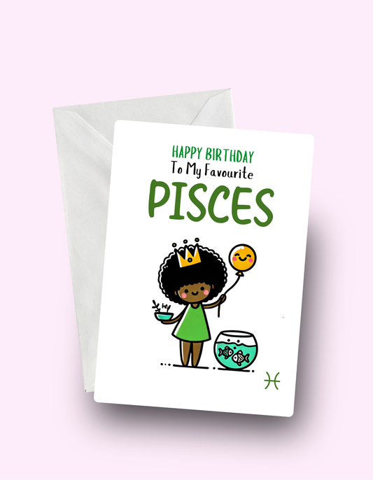 Pisces Birthday Card