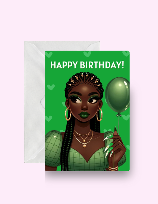 Melanated Happy Birthday Card