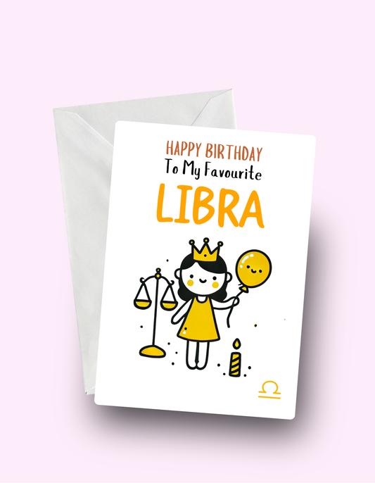 Libra Birthday Card