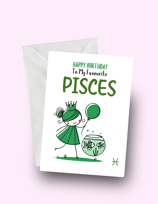 Pisces Birthday Card