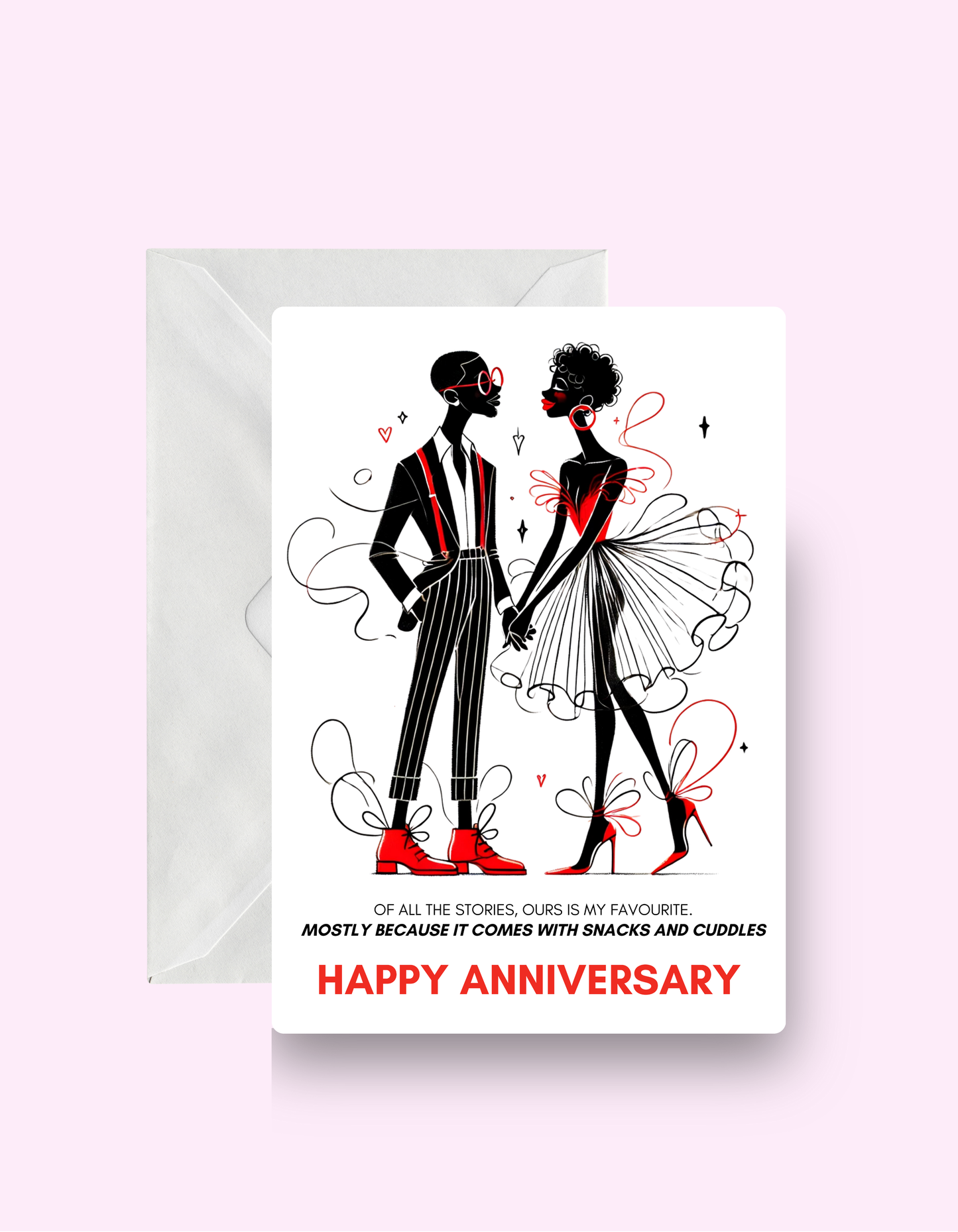 Black Couple Anniversary Card