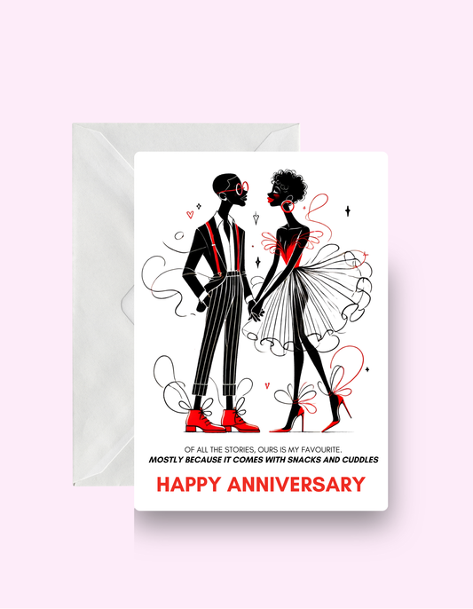 Black Couple Anniversary Card
