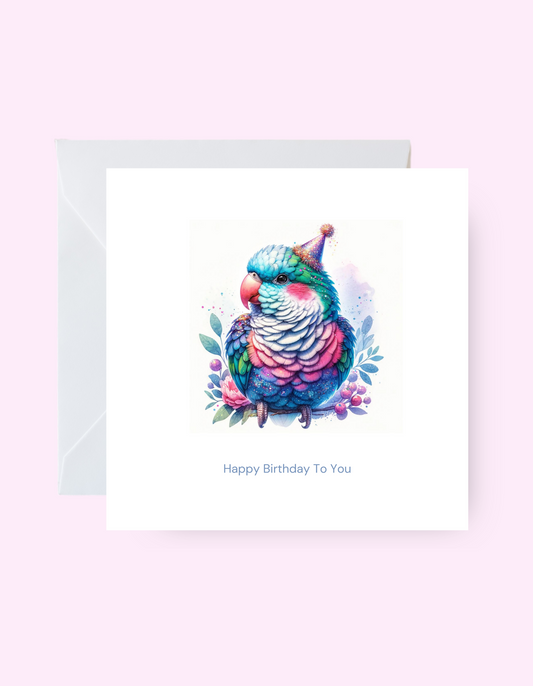 Whimsical Parrot Card