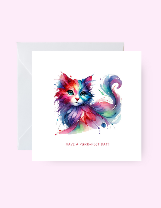 Colourful Kitten Card