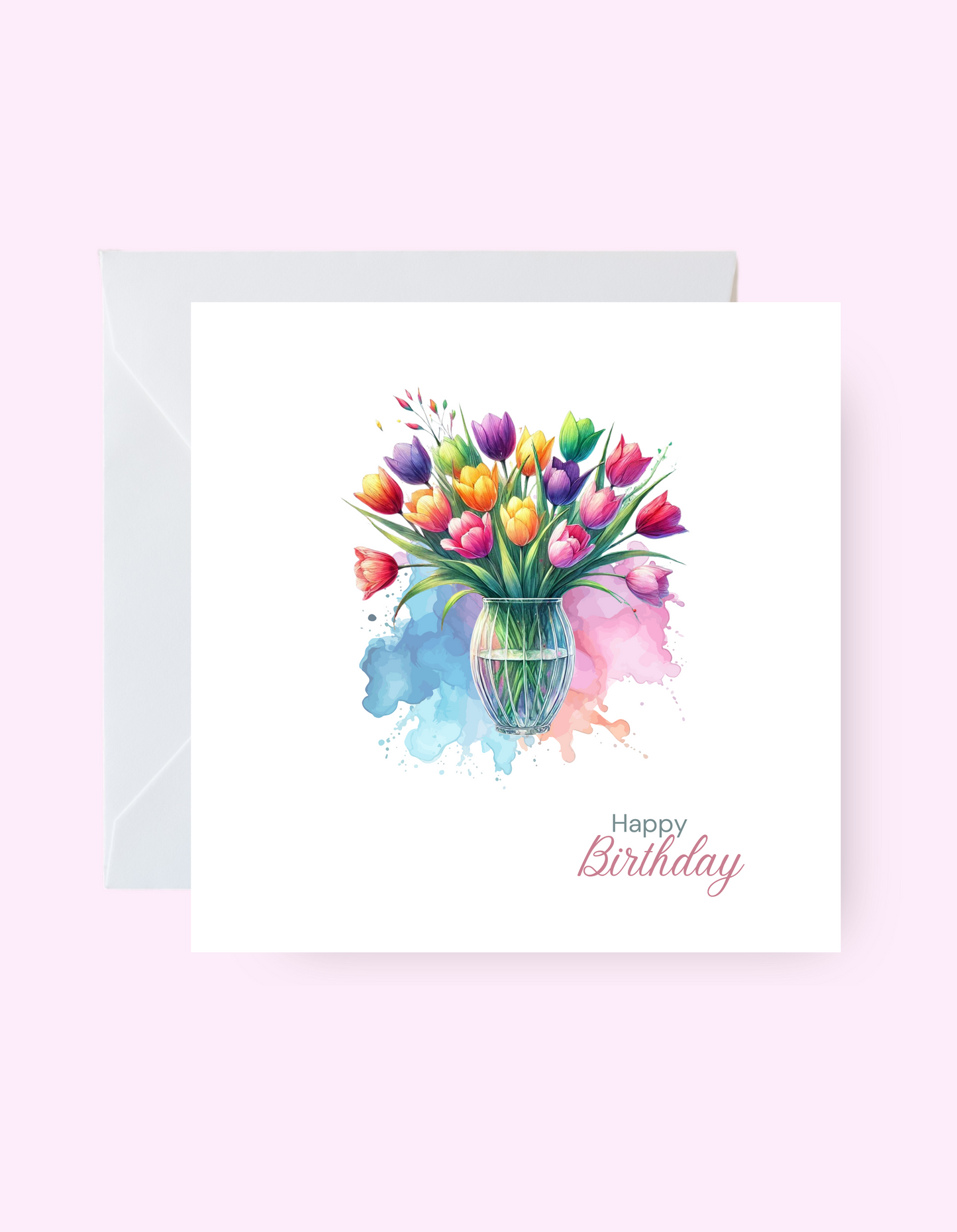 Multicolour Tulip Card