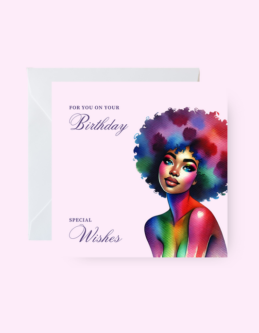 Afro Magical Birthday Card