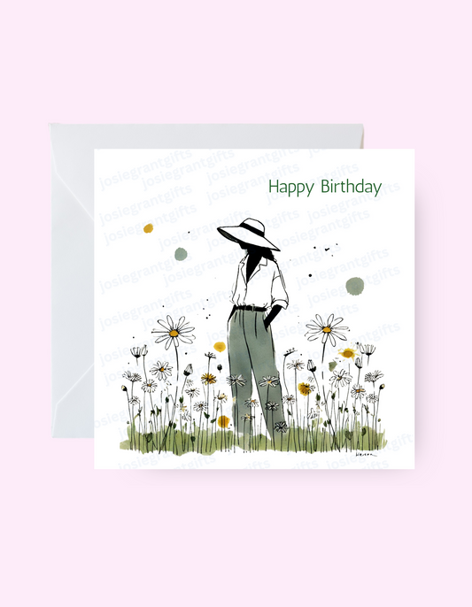 Grass Green Birthday Card